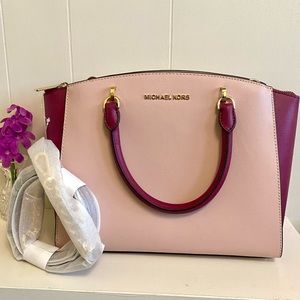 Michael Kors Magenta Ellis Leather Bag